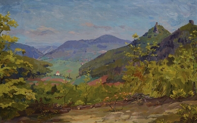 Auguste Croissant, 1870-1941, view near Annweiler with...
