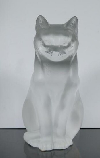 Auhtenttic Lalique Glass Cat