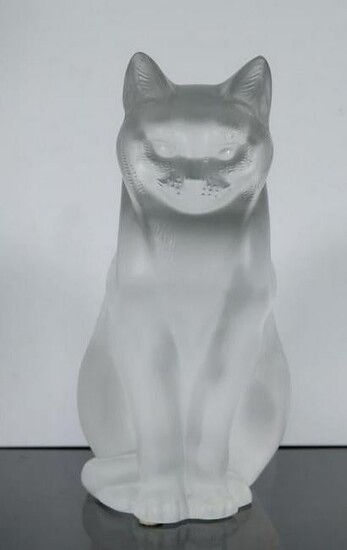 Auhtenttic Lalique Glass Cat