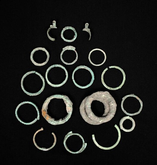 Ban Chiang Bronze Bracelet Assortment (18 Pieces)