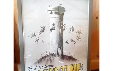 Banksy Framed "Visit Historic Palestine" poster with embosse...