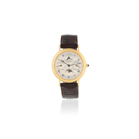 Breguet. A fine 18K gold automatic perpetual calendar wristwatch with moon phase