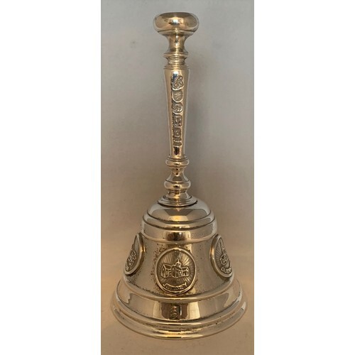 Bruce Russell of Guernsey silver millennium table bell, tota...
