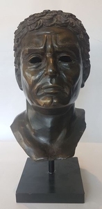 Bust of a man; Bronze sculpture with black patina.…
