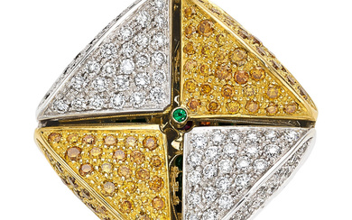 Calore Claudio Diamond, Colored Diamond, Emerald, Ruby, Gold Ring...