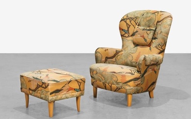 Carl Malmsten - Easy Chair & Ottoman