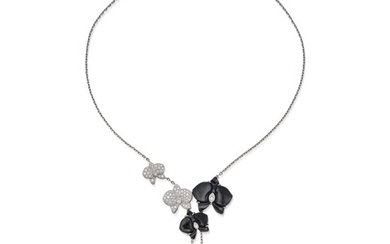 Cartier Diamond and Onyx 'Caresse d’Orchidées' Necklace