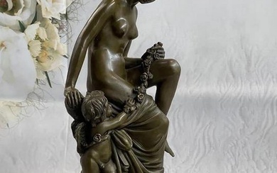 Celestial Cherished Connection - Signed Original Bronze Sculpture by Milo on Marble Base - 13" x 6"