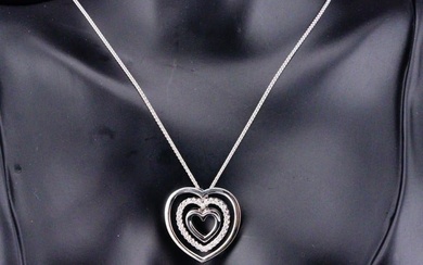 Chimento 0.40ctw Diamond and 18K White Gold Heart Necklace