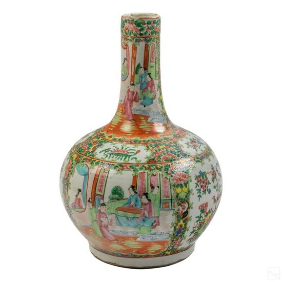 Chinese Antique 15" Rose Medallion Porcelain Vase