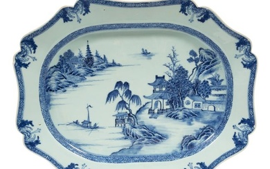 Chinese Export Blue and White Porcelain Platters