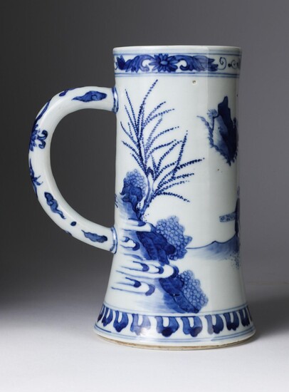 Chinese Export Porcelain Blue and White Tankard FR3SHLM