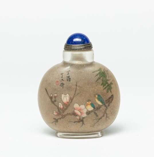 Chinese Inside Painted Glass Snuff Bottle, Signed
