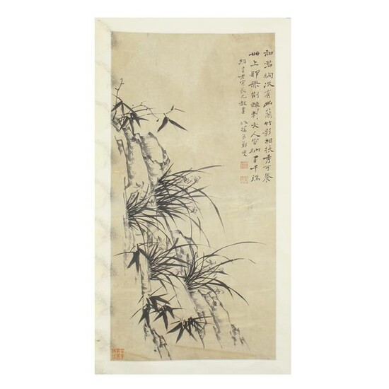 Chinese Painting Of Bamboo And Orchid