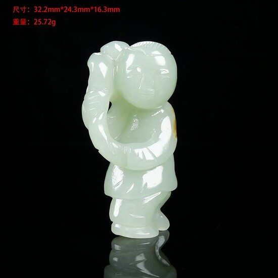 Chinese Qing Dynasty Jade Child