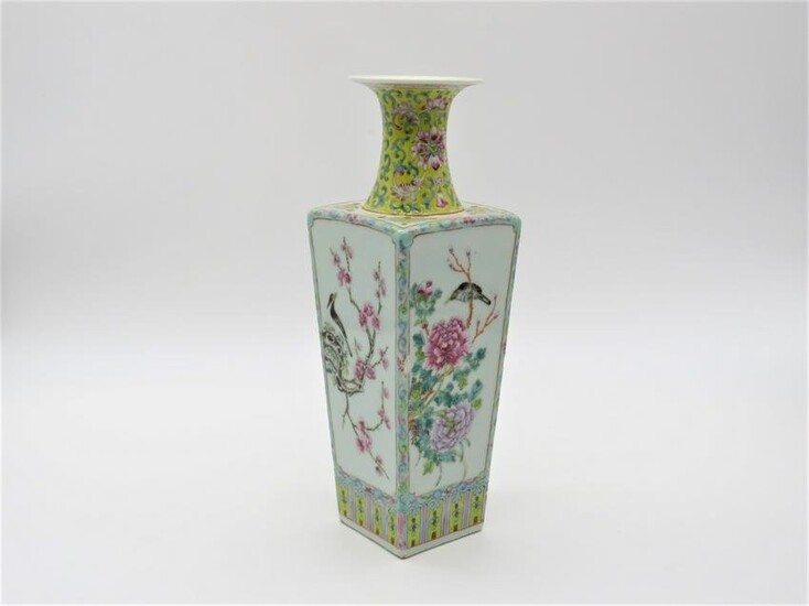 Chinese Republic Porcelain Rectangular Vase