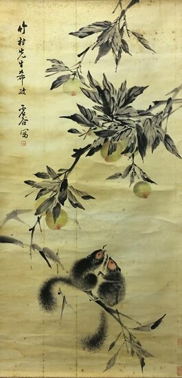 Chinese Water-Color Painting of Squirrels