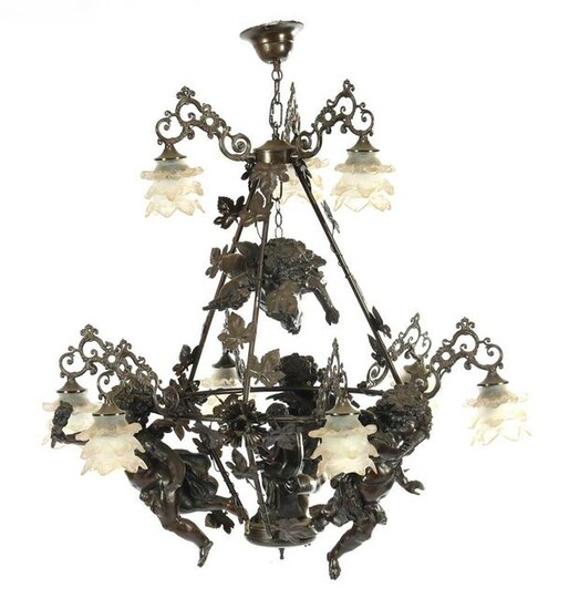 Classic hanging lamp with putti decor