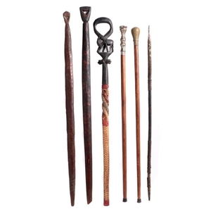 Collection of Canes and Tribal Walking Sticks