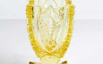 Cut glass footed vase, possibly Baccarat.