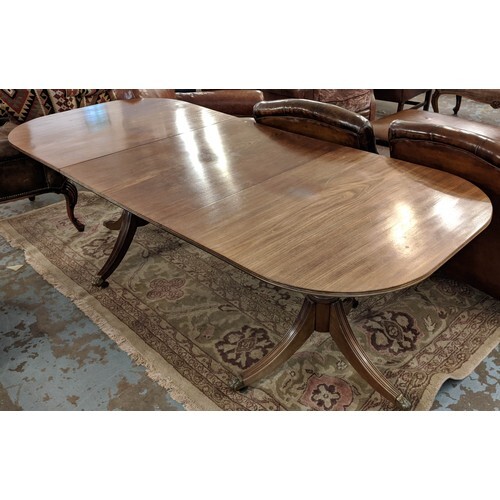 DINING TABLE, 98cm D x 75cm H x 217 L, Regency style mahogan...
