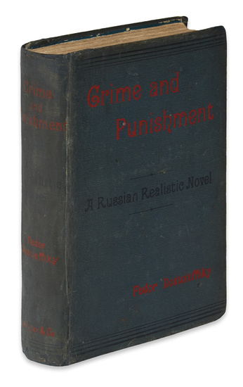 [DOSTOYEVSKY.] Dostoieffsky, Fedor. Crime and Punishment. A Russian Realistic Novel. Publisher's advertisement to...