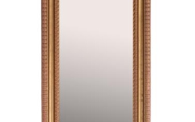 (-), Damspiegel in goudkleurige lijst, 19e eeuw, 192x41...