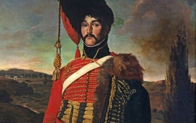 D'après Robert LEFÈVRE (1755-1830) Sous-officier des guides du Maréchal Bernadotte Huile sur toile 86 x...