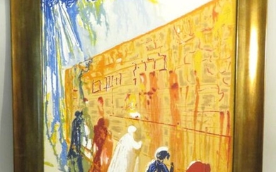 D'après Salvador DALI (1904-1989). "Le mur des lamentations", 1975. Terragraphie sur toile, signée, datée dans la planche en bas à droite et numérotée 226/300 en bas à gauche . Haut : 79,5 cm Larg : 58,5 cm.