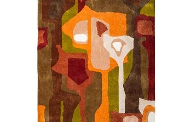 Design Teppich aus Wolle. 1970er Jahre, 170x243 cm.