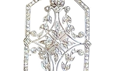 Diamond Filigree Platinum Brooch