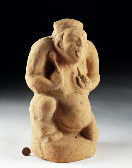 Early Han Dynasty Terracotta Jester with Drum