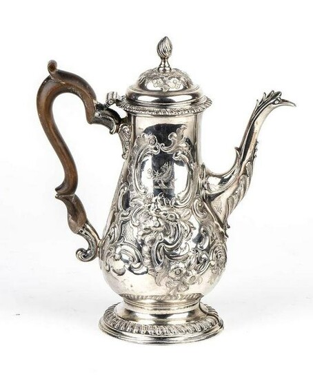 English sterling silver Georgian coffee pot - London