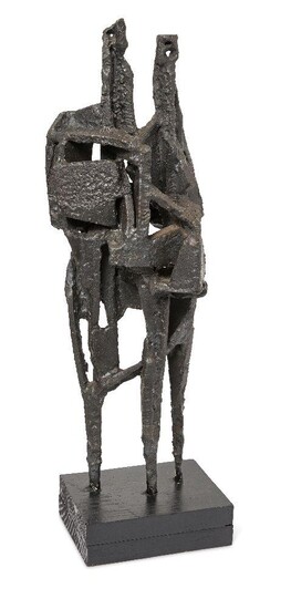 Ernst Eisenmayer, Austrian/British 1920¬®2018 - Standing figures; steel on wooden base, H62 x W19.5 x D20 cm (including base)