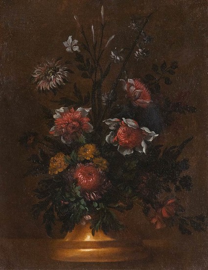 FRENCH SCHOOL, 18th CENTURY Still life with flowers Oil...
