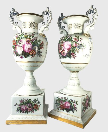 Fine Pair Of German Porcelain Vases