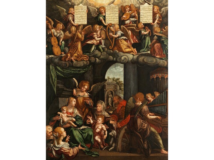 Flämischer Maler des 17. Jahrhunderts, Mutter Gottes mit dem Kinde in Engelsschaar