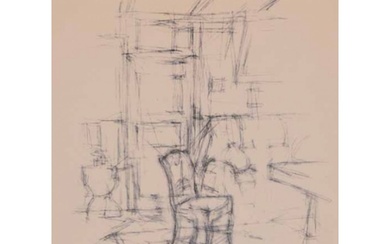 GIACOMETTI Alberto (1901-1966). « La chaise ». Lithographie extrait de Derrière le Miroir New York...