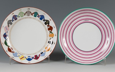 GIO PONTI (Milan, 1891-1979) for Richard Gironi. Pair of plates. In porcelain. With signature of...