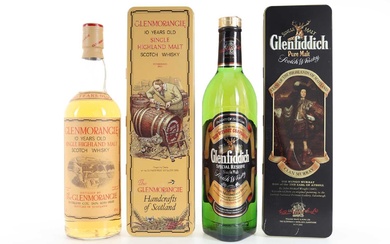 GLENMORANGIE 10 YEAR OLD 75CL AND GLENFIDDICH SPECIAL RESERVE CLAN MURRAY SINGLE MALT