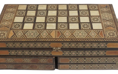 GROUP OF THREE ANGLO-INDIAN BACKGAMMON GAME BOARDS, EARLY 20TH CENTURY