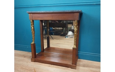Good quality mahogany and gilded console table with marble t...