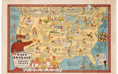 HANDY, R.D. (1879 – 1959). Paul Bunyan’s Pictorial Map of t...