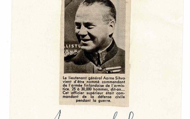HISTORY - SIHVO Aarne (1889 - 1963) - Photograph signed