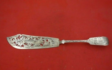 Henry Holland English Victorian Sterling Silver Fish Server Pierced Engraved 13"