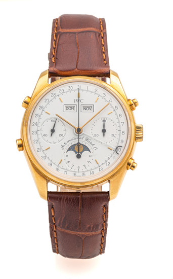 IWC, REF. 3710, TRIPLE DATE MOONPHASE CHRONOGRAPH, No. 082/150, GOLD