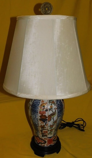 Imari Porcelain Vase Made Into Lamp