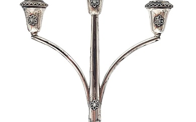 Israeliana: Silver candlestick holders with filigree work, handmade. Weight:...