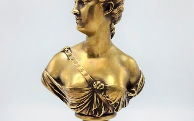 Jean Antoine Houdon Bronze Sculpture "Diana the Hunter" H: 14" France