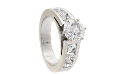 Jewellery Ring RING, 18K white gold, brilliant cut diamond 1,...